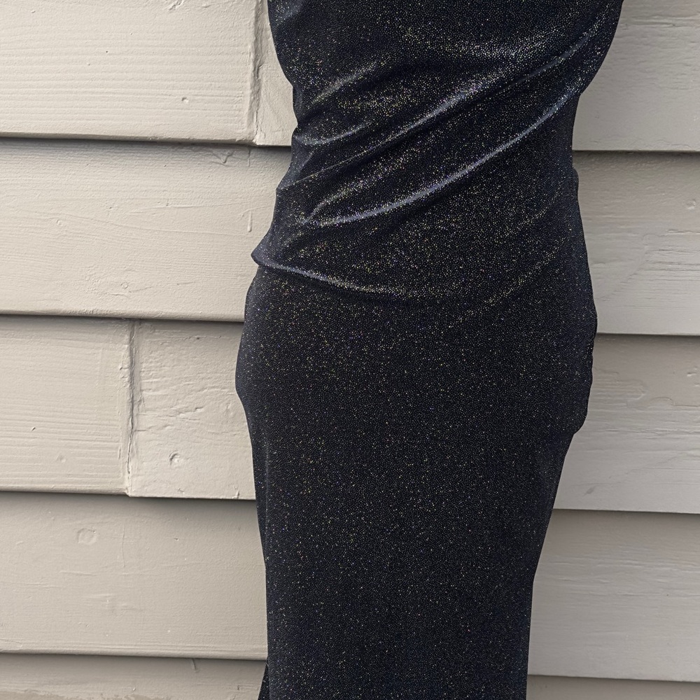 Windsor Black Metallic Sparkle Maxi Dress